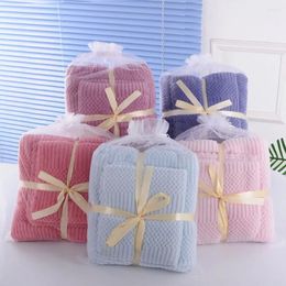 Towel 2 In 1 Coral Fleece Bath Set Soft High Absorbent Quick-drying Bathroom Supplies Salute Gift