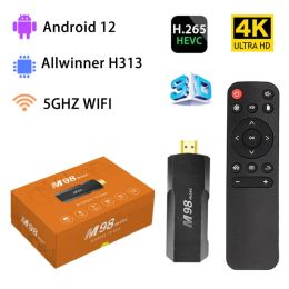 Box M98Mini TV Stick Android 12 Allwinner H313 HD 4K 3D Smart Media Player 4G 5G Dual WiFi Dongle iptv H. 265 News TV