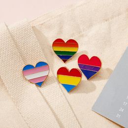 LGBT rainbow heart brooch Cute Anime Movies Games Hard Enamel Pins Collect Metal Cartoon Brooch Backpack Hat Bag Collar Lapel Badges 4 colors