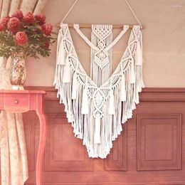 Tapestries 1 Set Fashion Easy To Hang Macrame Tapestry With Crabstick Decorative Hanging Tassel Design Blanket Home Wall Decoration