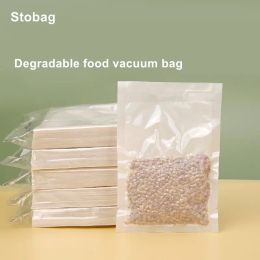 StoBag 100pcs Wholesale Biodegradable Transparent Food Vacuum Packaging Bag Eco Plastic Machine Sealing for Candy Nuts Storage