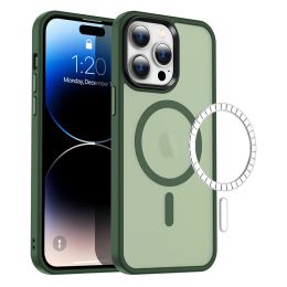 Alpine Green Magnetic Matte Case For Magsafe Mag Safe iPhone 15 14 Plus 13 Pro Max 12 14Pro iPhone13 13Pro Military Armour Cover