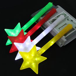 LED Five-pointed Star Luminous Light Stick Toy Bright Colored Handheld Lamp Concert Lighting Toys Party Supplies Flashing Props