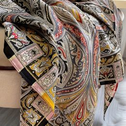 Luxury Mixed Colour Paisley Printed Scarf Leisure Style Thin Smooth Shawl Travel Sunscreen Beach Towel For Women