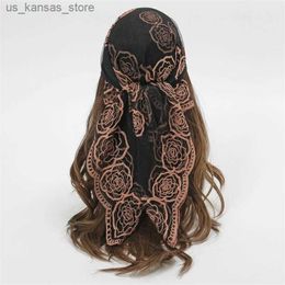 Scarves 2024 New Fashion Luxury Women Hijab Wrap Shawl Flower Lace Scarves Lady Wedding Headscarves Female Spring Summer Photo240409