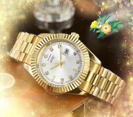 Hip Hop Iced Out Men Women Designer Watch Day Date Time Week Quartz Clock Gold Calendar Stainless Steel Band Clock Automatic Movement Chain Bracelet Watches Gifts