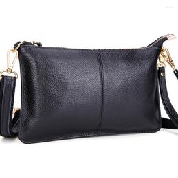 Evening Bags 2024 In Women Genuine Leather Day Clutches Candy Color Shoulder Women's Fashion Small Clutch