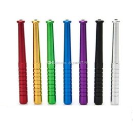 Mixed Colours Portable Metal Snuff Straw Sniffer Snorter Nasal Tube Wee Straight Type Snuffer Bullet for Smoking Pipe Accessories 9714041