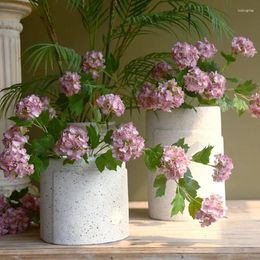 Decorative Flowers 67cm 3 Head Feel Fresh Hydrangea Artificial Flower Wedding Home Decoration El Layout Pography Props