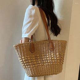 Shoulder Bags Weave Tote Female Bohemian For Women 2024 Spring Summer Beach Straw Handbags Casual Lady Travel Shopping