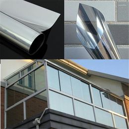 Window Stickers 40 100cm Silver One Way Solar Mirrored Decorative Film Privacy Reflective For Tint Office Bedroom Home Kitchen