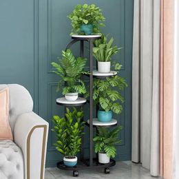 Hooks Nordic Light Luxury Decorative Flower Storage Holders Indoor Home Living Room Balcony With Wheels Plant Pot Organisation Racks