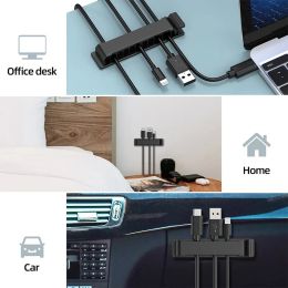 Cable Organiser Self Adhesive Cable Clips Table USB Cable Management Clamp Car Home Desk Wall Cord Holder Charging Wire Winder