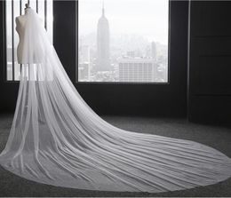 Cut Edge Wedding Veil 3 Metres Long Soft Bridal Veils With Comb Onelayer Ivory White Colour Bride Wedding Accessories 3 metre widt4531796