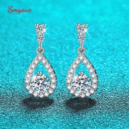 Stud Earrings Smyoue D VVS1 Certified Moissanite Earring For Women Water Drop Wedding Sparkles Jewelry 925 Sterling Silver Wholesale