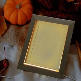 Frames Wooden Po Decorative Picture Frame Tabletop Light Wedding