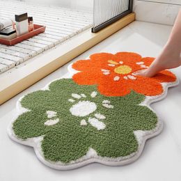 Carpets Cartoon Flocking Rug Bathroom Non-slip Mat Shower Absorbent Floor Entry Door Bedroom Carpet For Rooms Home Decoration