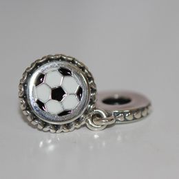 Football pendant charm mixed enamel 925 sterling silver suitable for fitting charm bead bracelet jewelry ENG792018_16 fashion gift charm