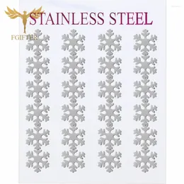 Stud Earrings 12 Pairs Beautiful Snowflake For Women Girls Stainless Steel Set Winter Jewellery Year Christmas Gifts