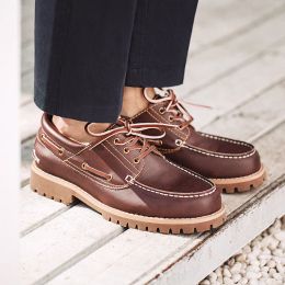 Boots Maden 2022 New Men's Fashion Retro Lowtop British Style Work Shoes Casual Leather Breathable Boat Shoes 44 Size