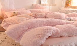 Psh Duvet Cover Set 4 Pieces King Queen Size Ultra Soft Bedding Set Faux Fur Design Comforter Home Bed Textiles6772174