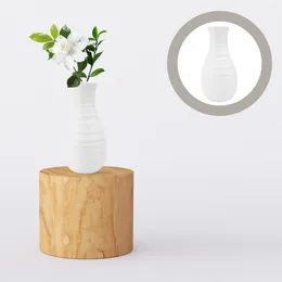 Vases 2 Pcs Nordic Plastic Vase White Ceramic Home Desktop Decor Chic Flower Holder Living Room Floor Supply Modern Plants