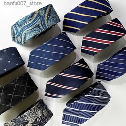 Neck Ties Tie mens polyester silk business tie stripe casual marriage 6cm South Korean silk high-end tieQ