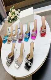 Doppio designer sandali in cristallo a prua Designer Luxury Women Summer High High Oppreso in pelle Sandalo 4843834