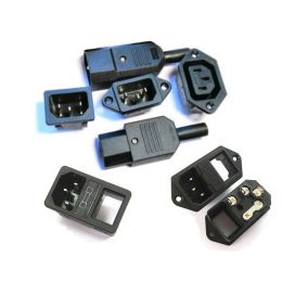 AC-01 IEC320 C14 C13 Fuse switch three-hole power cord charging plug male and female socket AC Power Panel Socket