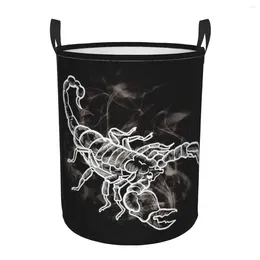 Laundry Bags Scorpion Smoke Design Dirty Basket Waterproof Home Organizer Clothing Kids Toy Storage