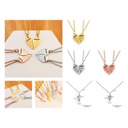 Pendant Necklaces Pendants Jewellery Diamond Peach Heart Mothers Day Gift Family Daughter Sister Crystal Necklace Drop Delivery 2021 Ot0R2