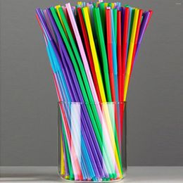Disposable Cups Straws 50/100pcs Colourful Drinking Plastique Beverage Straw Milk Tea Lemonade Juice Bar Party Wedding Kitchen Accessory#G