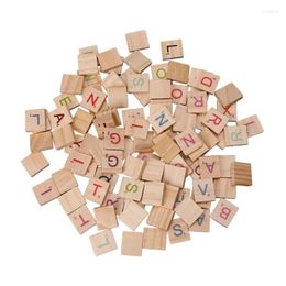 Decorative Figurines 100X Wooden Tiles Colourful Letters Numbers For Crafts Toy