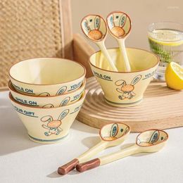 Bowls 10 Cute Cream Style Household Ceramic Rice Creative And Beautiful Small 5-inch Dining