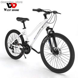 Bikes WEST BIKING City Commuter Mountain Bike 24 Inch Wheels Youth Men Women MTB Bicyc 18 Speeds Suspension Fork Bike L48