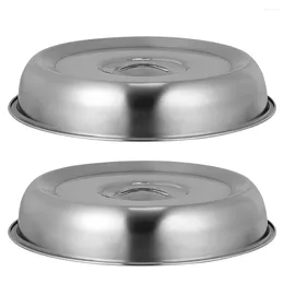 Dinnerware Sets 22/24/26/28cm Stainless Steel Frying Pan Covers Oilproof Teppanyaki Dish Lid Cover Kitchen Cooking Tools