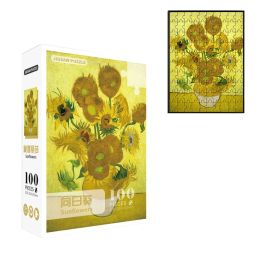 MaxRenard Jigsaw Puzzles 100 Pieces 25*35.5cm Van Gogh The Sunflowers Paper Assembling Painting Art Toys