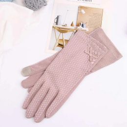 Spring Breathable Stretch Women Anti Uv Lace Gloves Driving Glove Sunscreen Gloves Touch Screen