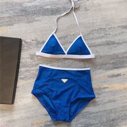 Sexy Halter Bikinis Designer Swimwear Womens Bathing Suit Metal Badge Swimsuit Pool Swimming Bikini Set