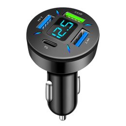 PD20W Car Charger Quick Charge Cigarette Lighter Adapter 4-Port USB QC+PD Fast Charging Phone Charger for iPhone Samsung G5E8