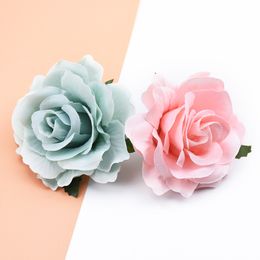 5 Pieces Silk Roses Plants Wall Home Decor Wedding Bridal Accessories Clearance Diy Wreath Needlework a Cap Artificial Flowers