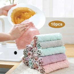 10 pcs multifunctional super absorbent nonstick oil microfiber kitchen dishcloth household cleaning towel kitchen tool dishcloth