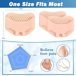 Pexmen 2Pcs Metatarsal Pads Ball of Foot Cushions for Women and Men Soft Gel Forefoot Pads Pain Relief Mortons Neuroma Callus