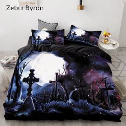 3D Print Bedding Set Custom/Europe/USA Queen/King,Duvet Cover Set,Quilt/Blanket Cover Set Halloween Black forest,drop ship