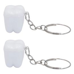 10pcs Baby Tooth Box Tooth Shape Kids Milk Teeth Storage Boxes Child Deciduous Tooth Organizer Keychain Mini Plastic Container