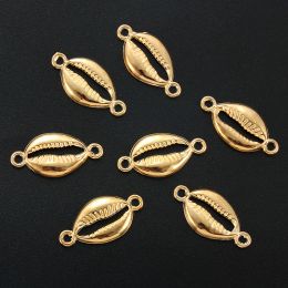 10pcs/lot Golden Shells Conch Alloy Connects Bracelet Charms Beads Golden Colour For DIY Bohemia Jewellery Making Accessories