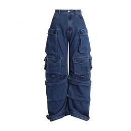 Gifter Hot Sale Baggy Wide Leg Pants Hip Hop Casual Loose Cargo Jean for Women High Waist Jeans