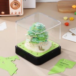 2024 Time Piece Calendar Creative 3D Art Calendar 2024 With Led Lights Sakura Tree Tear Calendar Sculpture Artsy Pads Desktop