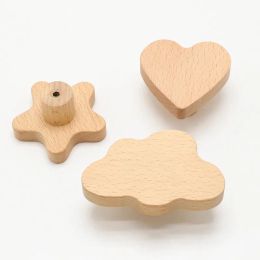 Wooden Door Handles Cute Star Cloud Wood Furniture Handles for Cabinets and Drawers Door Knobs Kitchen Cupboard Wardrobe Pulls