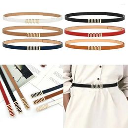 Belts Adjustable Waist Belt Fashion Skinny PU Leather Waistband Zinc Alloy Buckle Thin Cinch Dress